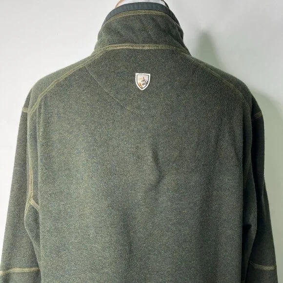 Kühl #3007 Men's Dark Green Revel 1/4 Zip Up Pullover Fleece Size Medium